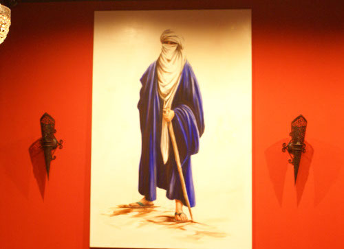 tableau acrylique sur toile représentant un touareg