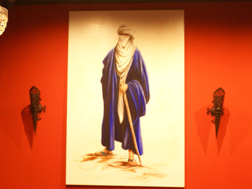 tableau acrylique sur toile représentant un touareg