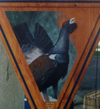 peinture à l'huile de grand tetras sur bois